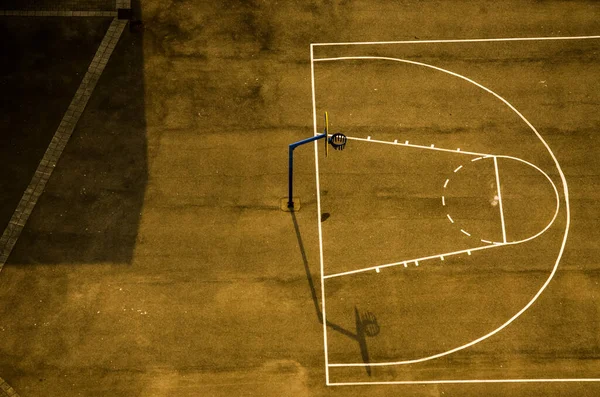 Vista Aérea Cancha Baloncesto Vacía Calais Pas Calais Francia — Foto de Stock