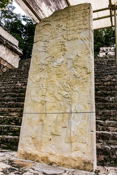 Estela Piedra Tallada Bonampak Provincia Usumacinta Chiapas México — Foto de Stock