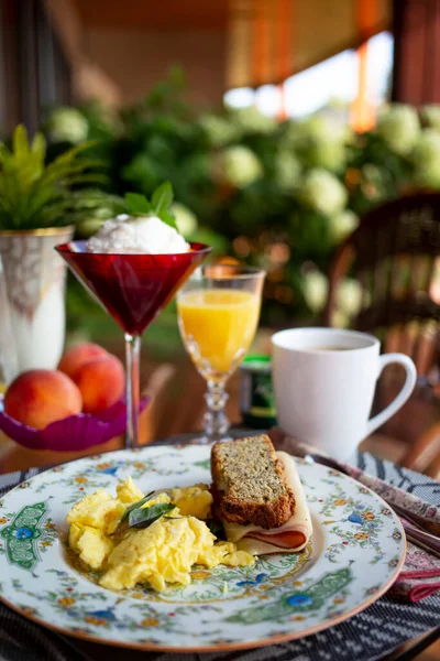 Krásná Snídaně Podávaná Nocleh Snídaní Ubytování British Columbia Kanada — Stock fotografie