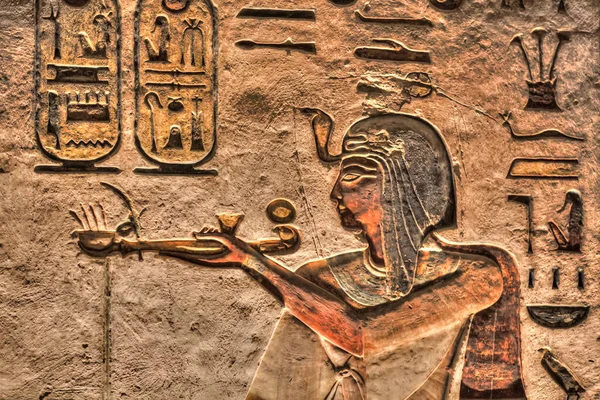 Relief Pharaoh Tomb Ramses Iii Dolina Królów Lista Światowego Dziedzictwa — Zdjęcie stockowe