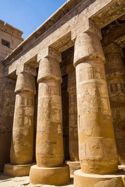 Colonne Tempio Khonsu Complesso Del Tempio Karnak Patrimonio Mondiale Dell — Foto Stock