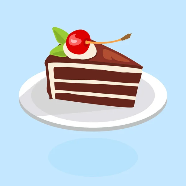 Sliced Piece Chocolate Cake Vector Clipart Cartoon Piece Cake Chocolate ...