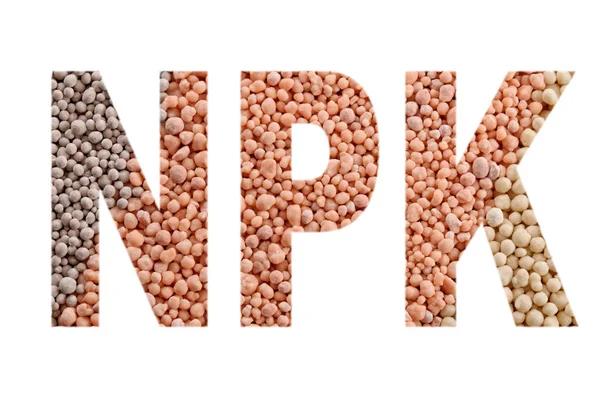 NPK harf mineral gübreler arka plan yaptı. N - azot, P - fosfor, K - potasyum (kalium)