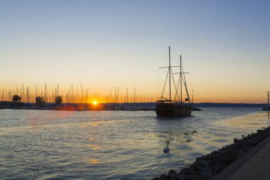 Siofok, Macaristan için Lake Balaton yaz gün batımı