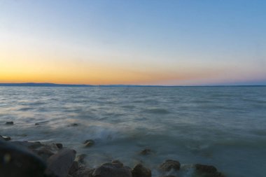Siofok, Macaristan için Lake Balaton yaz gün batımı