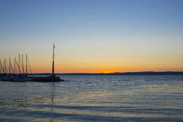 Захід сонця озера Балатон — стокове фото