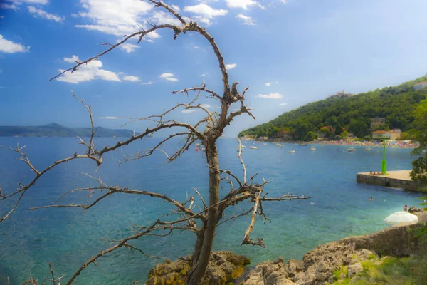 Pláž Jaderského moře v Chorvatsku — Stock fotografie