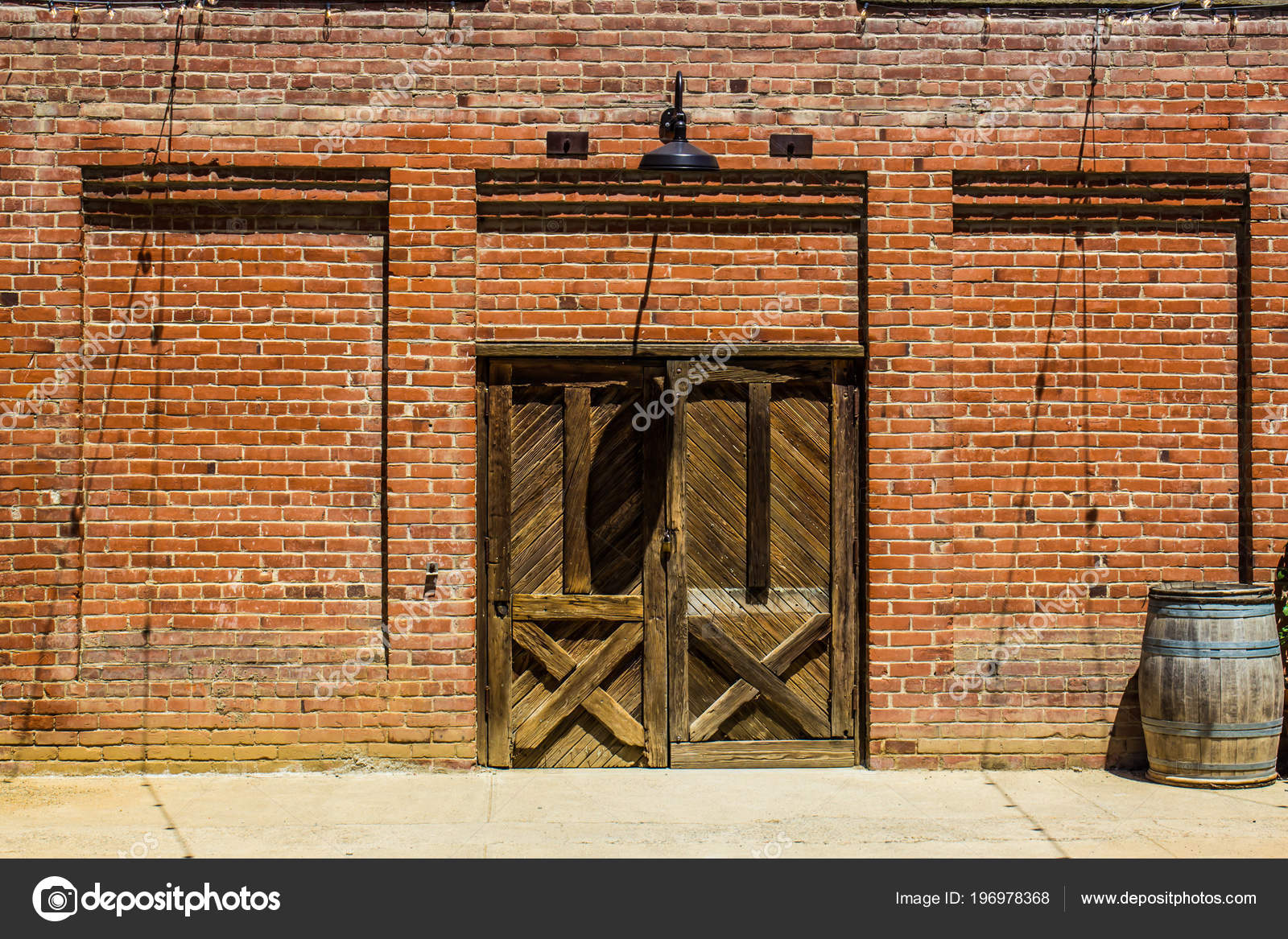 Vintage Wooden Doors Leading Wine Storage Local Winery Stock Photo Vintage Wooden Doors Leading Wine Storage Local Winery Stock Photo