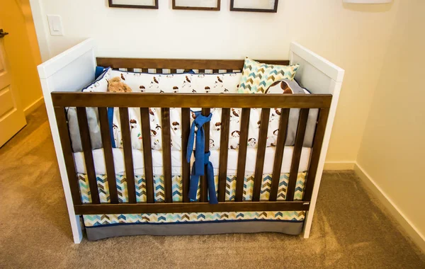 Wooden Baby Crib With Wooden Rails