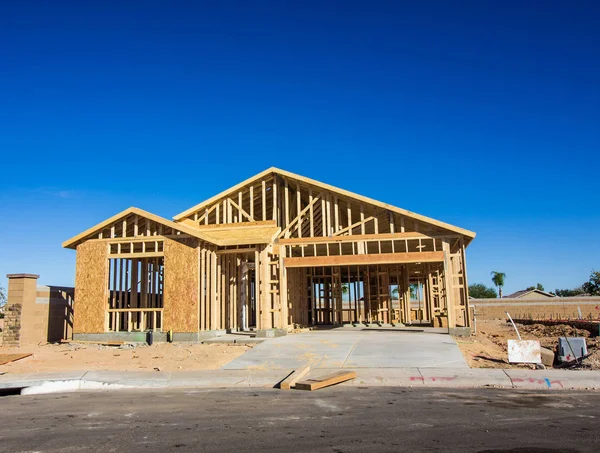 Wood Framing New Home Construction Stock Picture