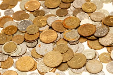 Rus sikke, sikke, Rus ruble ve kopecks çok sayıda doku.