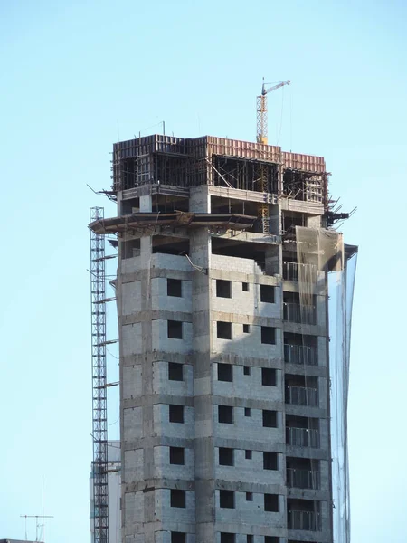 Betonnen Constructie Van Een Gebouw Aanbouw — Stockfoto