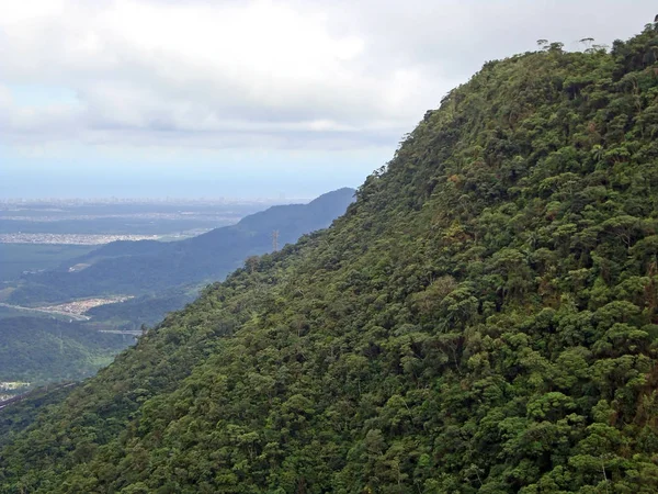 Widok Pasmo Górskie Objęte Atlantycki Las Pobliżu Wybrzeża Stanu Sao — Zdjęcie stockowe