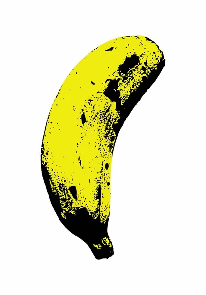 Ilustração Uma Única Banana Isolada Sobre Fundo Branco — Vetor de Stock