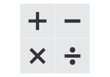 Temel matematik işlemleri belirtileri: toplama, çıkarma, çarpma ve bölme