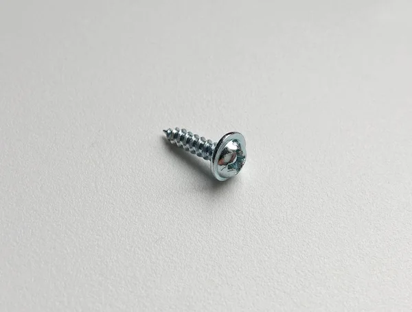 Silver Screw Isolated White Background — Stock Photo, Image