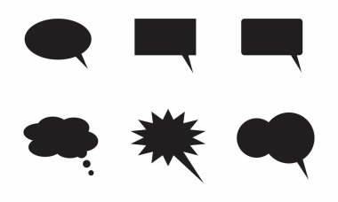 konuşma balonları beyaz arka plan üzerinde ayarlama