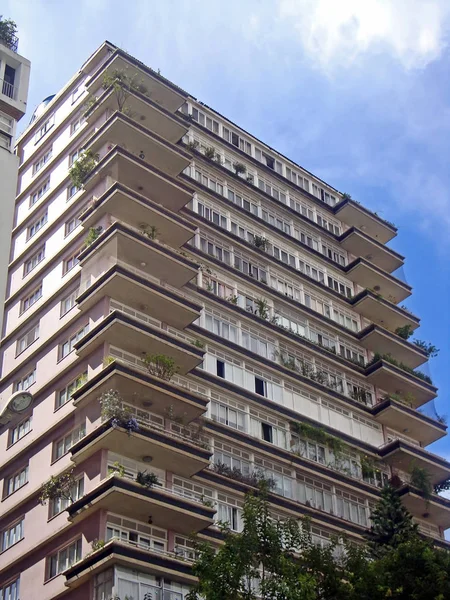 Immeuble Résidentiel Moderniste Dans Quartier Higienopolis Sao Paulo Brésil — Photo