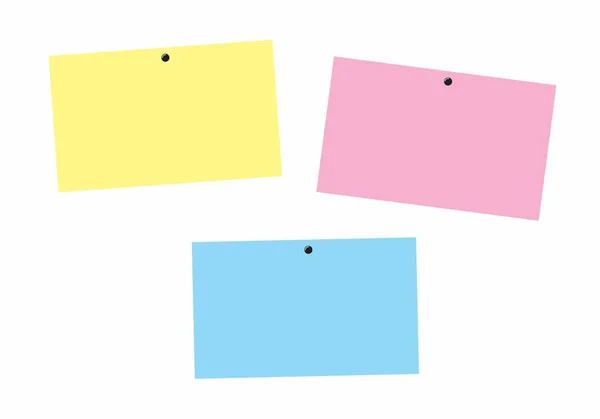 Illustration Von Bunten Post Its Auf Weißem Hintergrund — Stockvektor