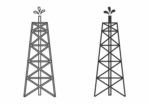 Illustration Von Öltürmen Auf Weißem Hintergrund — Stockvektor