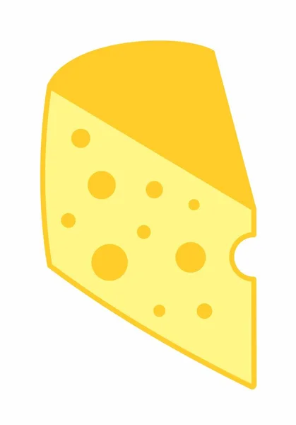 Bir Peynir Parçası Beyaz Arka Plan Üzerinde Gösterimi — Stok Vektör