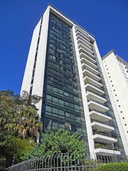 Edificio Residencial Modernista Barrio Higienopolis Sao Paulo Brasil — Foto de Stock