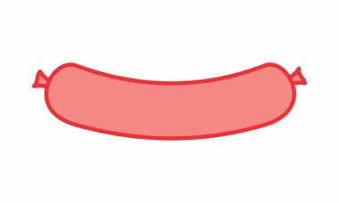 Bir sosis beyaz arka plan üzerinde gösterimi