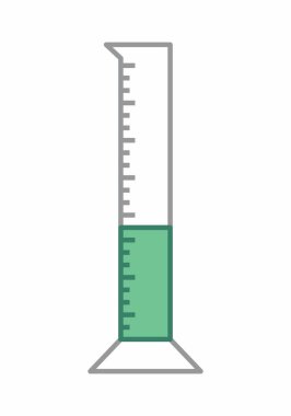 Beyaz arka plan üzerinde izole bir laboratuvar şişesi çizimi
