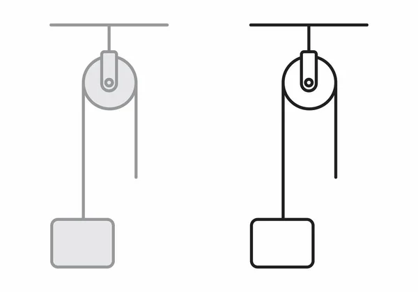 Illustration Ensemble Poids Poulie — Image vectorielle