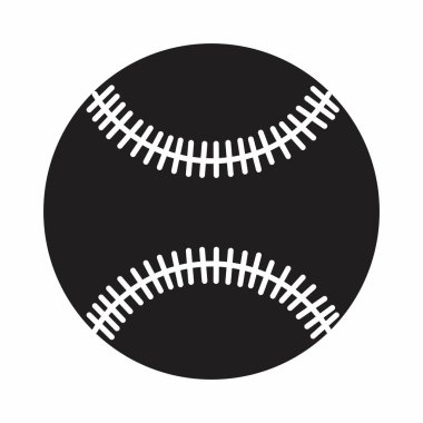 Siyah ve beyaz illüstrasyon izole beyzbol topu