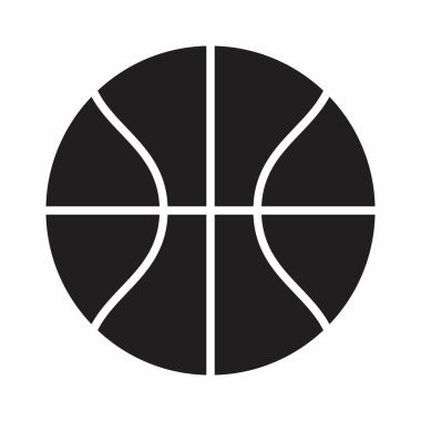 Siyah ve beyaz illüstrasyon izole basketbol topu