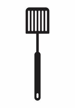 Siyah ve beyaz illüstrasyon izole bir kepçe