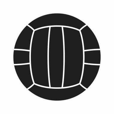 Siyah ve beyaz illüstrasyon izole voleybol topu