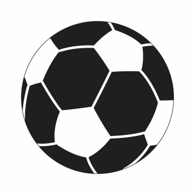 Siyah ve beyaz illüstrasyon izole futbol topu