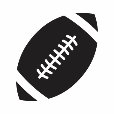 Siyah ve beyaz illüstrasyon izole Amerikan futbolu topu