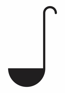 Bir kepçe illüstrasyon izole beyaz arka plan üzerinde