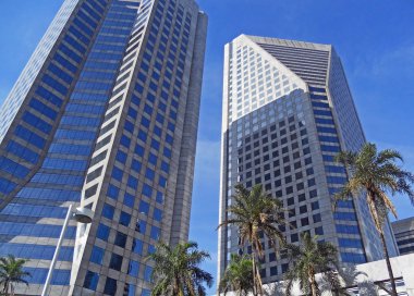 Modern kurumsal binalar Sao Paulo Güney bölgesinde, Brezilya