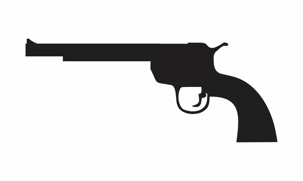 Vintage Pistol Siluett Illustration Vit Bakgrund — Stock vektor