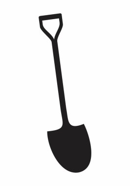 Beyaz arka plan üzerinde kürek siluet çizimi