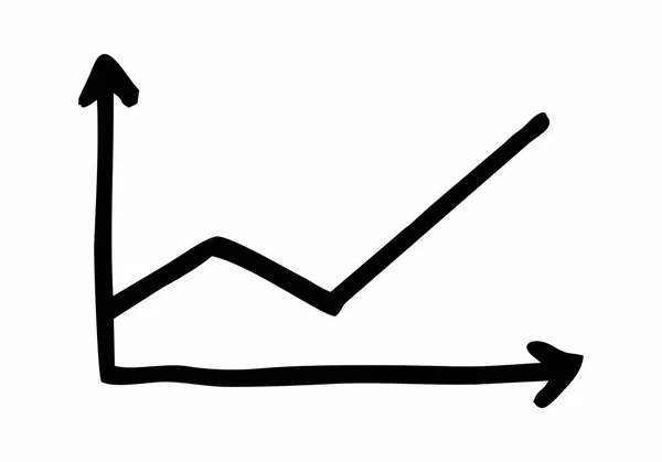 Handgezeichnete Darstellung Eines Liniendiagramms Auf Weißem Hintergrund — Stockvektor