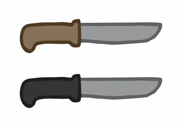 Illustration Colorée Dessinée Main Couteaux Isolés Sur Fond Blanc — Image vectorielle