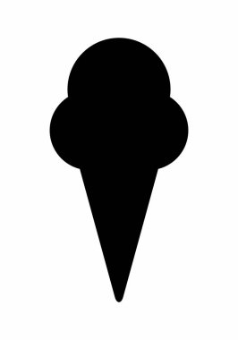 Beyaz arka plan üzerinde izole bir dondurma karanlık siluet