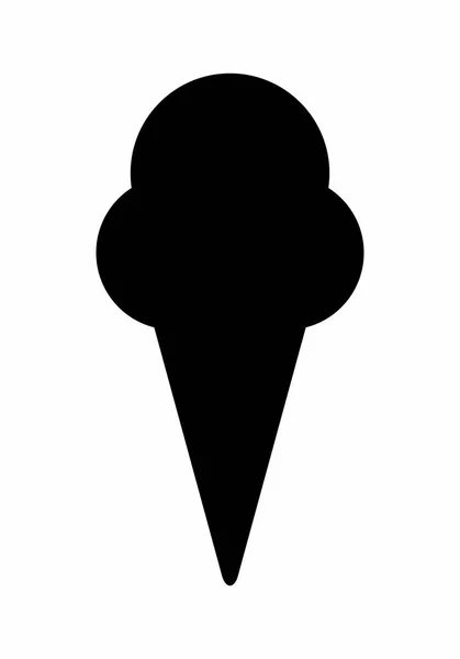 Silhouette Sombre Une Crème Glacée Isolée Sur Fond Blanc — Image vectorielle