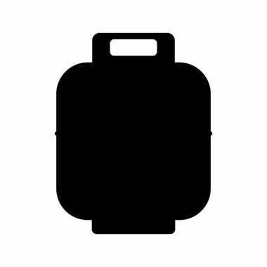 Beyaz arka plan üzerinde izole bir gaz tüpü karanlık siluet