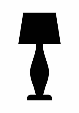 Beyaz arka plan üzerinde izole bir abajur karanlık siluet