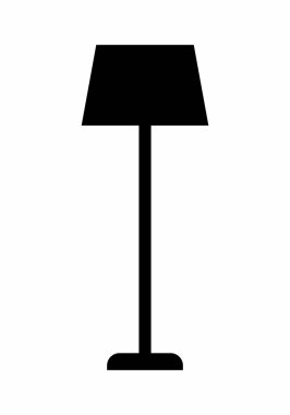 Beyaz arka plan üzerinde izole bir abajur karanlık siluet