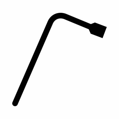 Beyaz arka plan üzerinde izole bir L anahtarı karanlık siluet