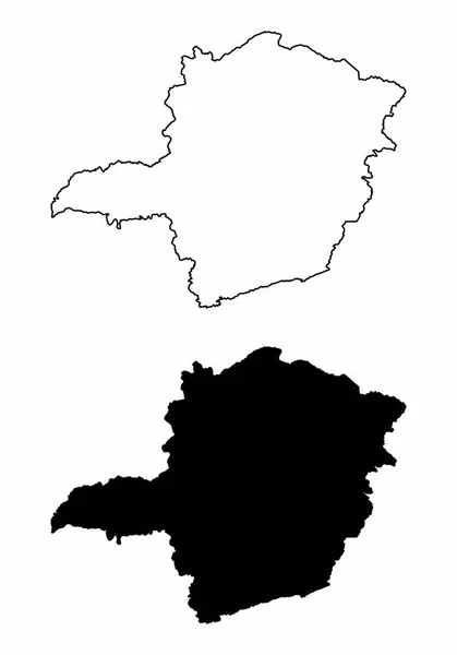 Mappa dello stato di Minas Gerais — Vettoriale Stock