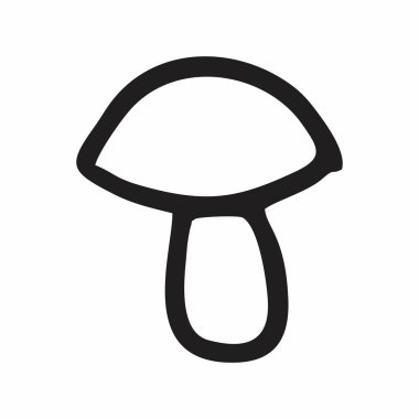 Bir mantar serbest Illustration. Beyaz arka plan üzerinde siyah özetliyor.