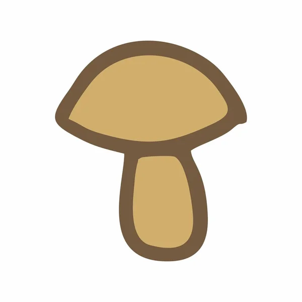 一个蘑菇手绘插图 白色背景上的彩色插图 — 图库矢量图片